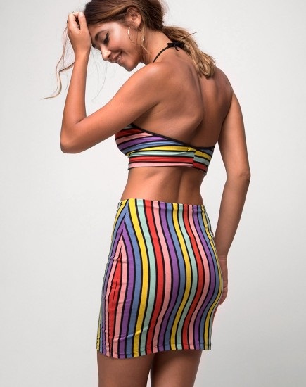„Rainbow Stripes“ mini kūno sijonai