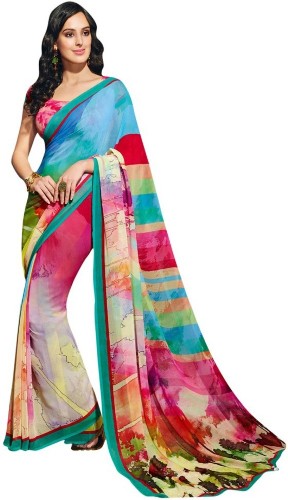 Įvairiaspalvė Radhika Georgette Saree