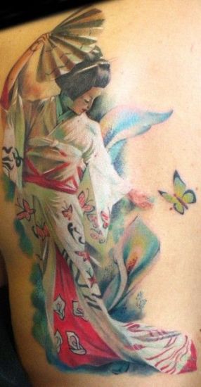 „Geisha“ tatuiruotės dizainas