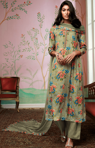 Medvilnės gėlių atspaudas Salwar Kameez