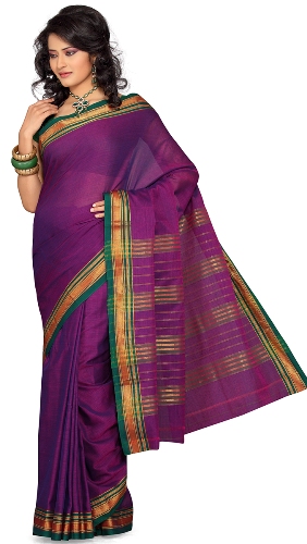 Violetinė medvilnė Nalli Saree