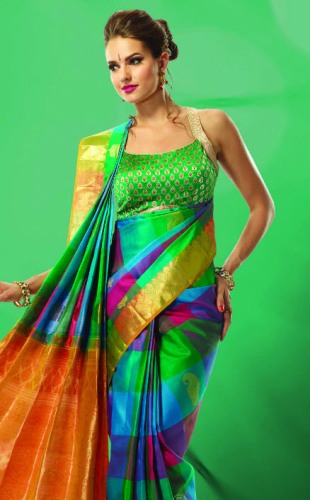 „Nalli Diwali Checks Saree“ kolekcija