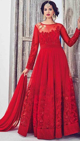 „Long Red Designer Frock“