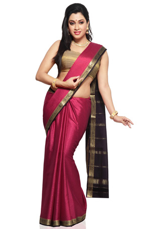 Gryna „Mysore Silk Pink Saree“