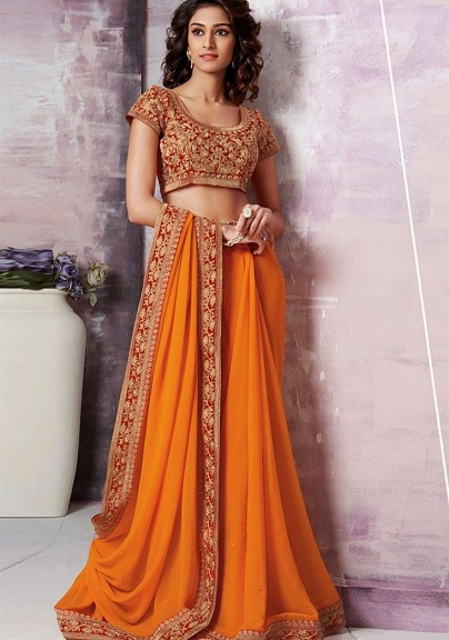 „Voguish“ oranžinė spalva „Saree“