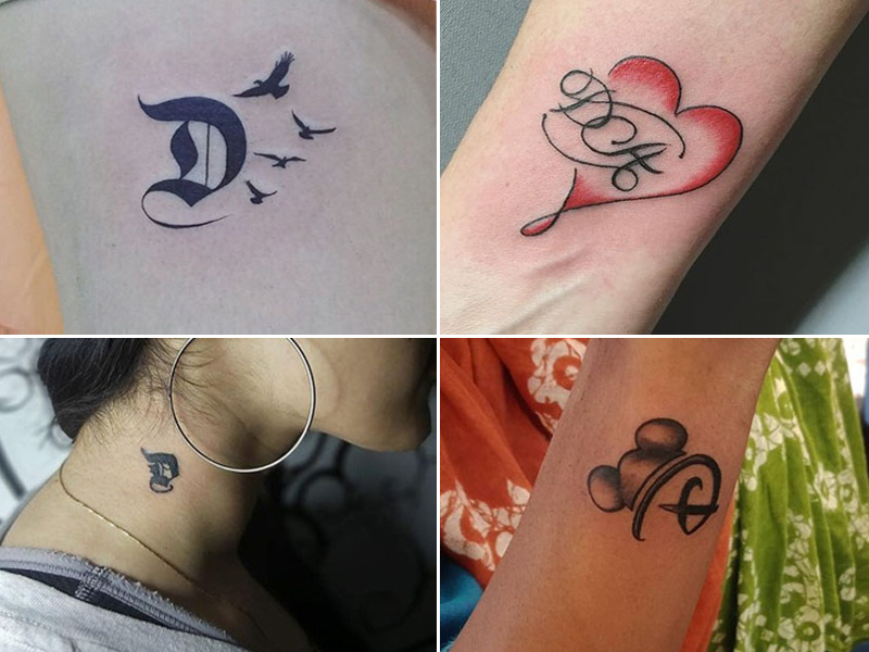 D raidžių tatuiruotės dizainas