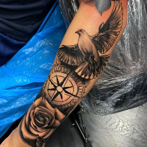 Gražūs balandžių tatuiruočių dizainai 3