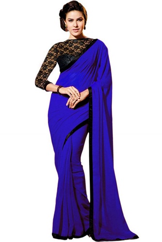 „Deep Blue Saree“ palaidinukėms su rankovėmis