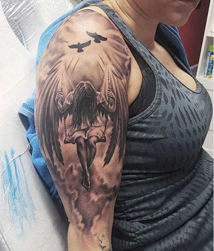 Gražūs angelų tatuiruočių dizainai 4