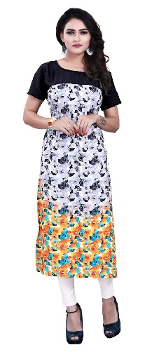 Tasarımcı Baskılı Cotton Fancy Kurti