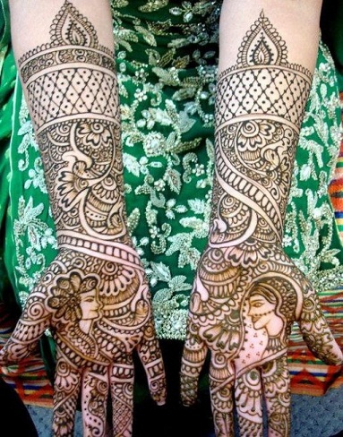 Dulha-Dulhan Indijos Mehndi dizainas