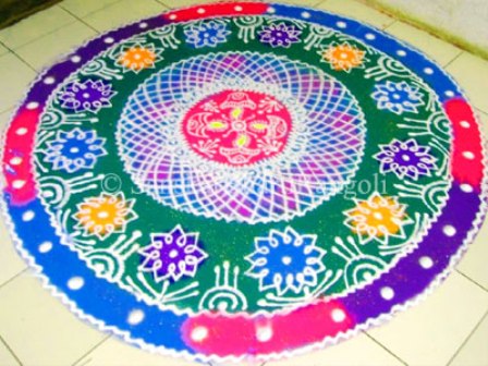 Gėlių „Galicha Rangoli“ dizainas