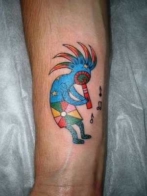 Genties Kokopelli tatuiruotė