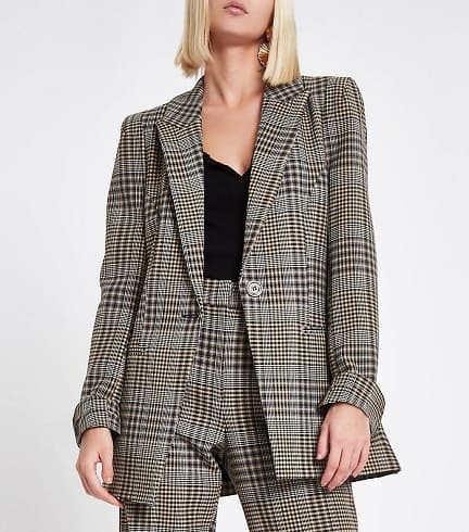 „Brown Check Blazer for Women“