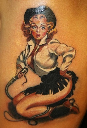 „Vintage Cowgirl Look Pin Up Tattoo“