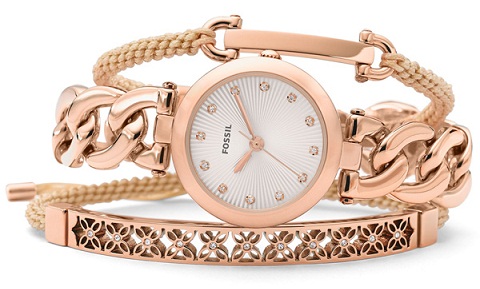 Rose Gold Bileklik Saat Seti