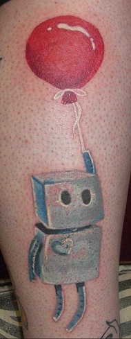 Nuostabus robotų tatuiruotės dizainas