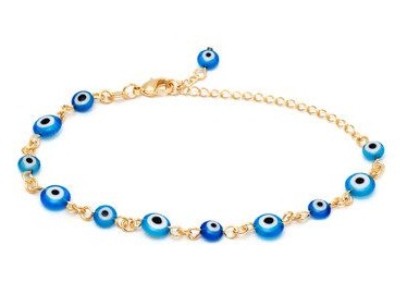 „Aqua Crystal Evil Eye Ankle“