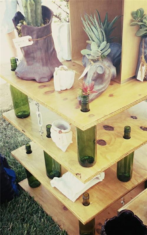 Δημιουργήστε ιδέες για DIY έργα από βάση ράφια μπουκαλιών κρασιού