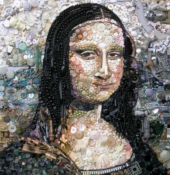 Σύγχρονη τέχνη από ανακυκλωμένα υλικά mona lisa