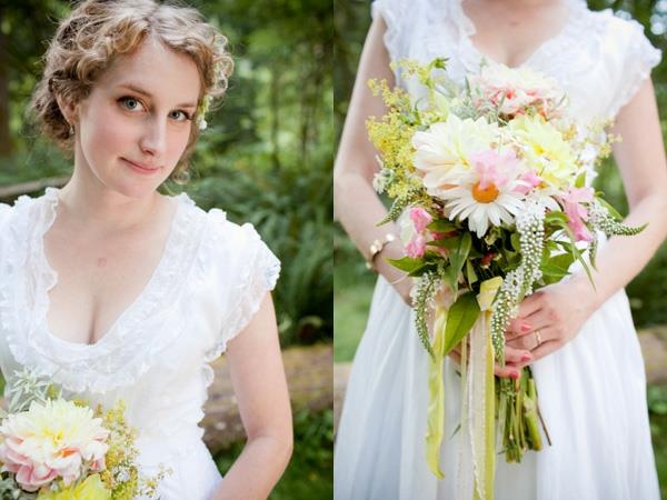 DIY γαμήλιες ιδέες διακόσμησης λουλούδι φόρεμα