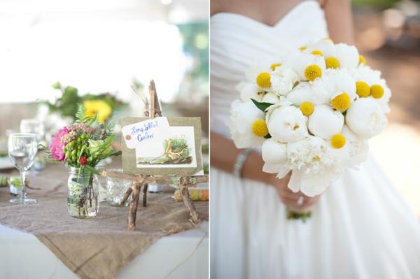 DIY γαμήλιες ιδέες διακόσμησης λουλούδια λευκά