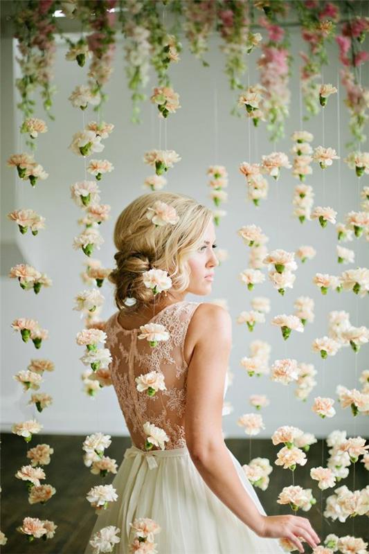 λεπτή σχεδίαση γαμήλιες ιδέες διακόσμησης κρεμαστά λουλούδια