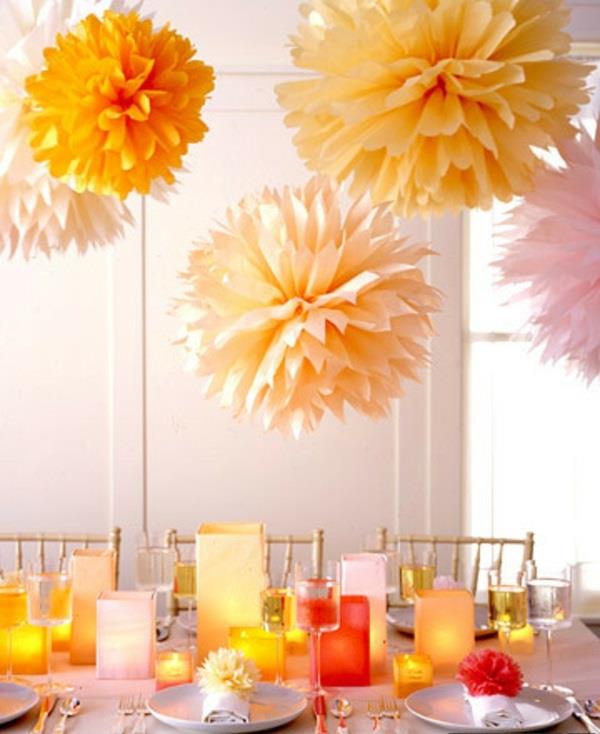 ιδέες πλήρεις γαμήλιες ντεκό ιδέες κύκλοι από πορτοκαλί χαρτί
