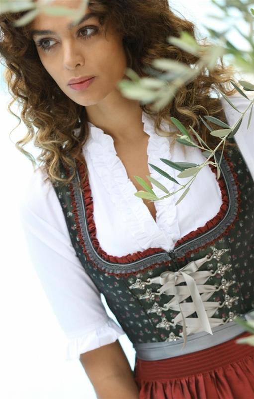 Midi dirndl Serina έλατο μούρο