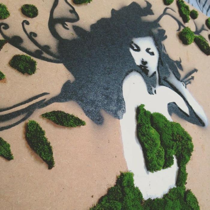 Συνδυασμός διακοσμητικών στολιδιών Moss graffiti street artist