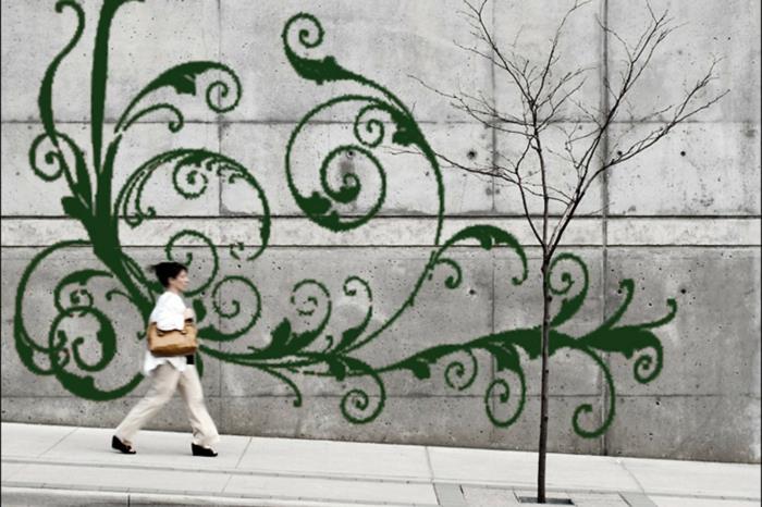 Moss γκράφιτι street artist διακοσμητικό wall street περαστικός