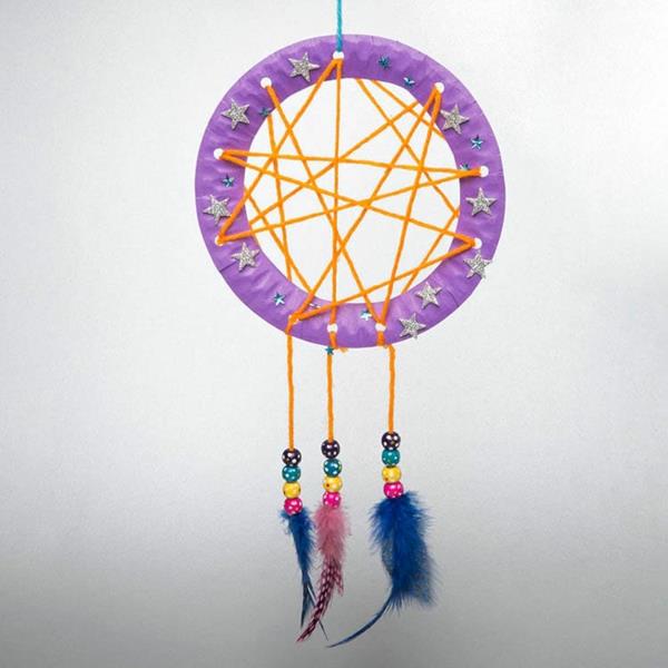 Dream catcher για παιδιά από χάρτινα πιάτα DIY έργα