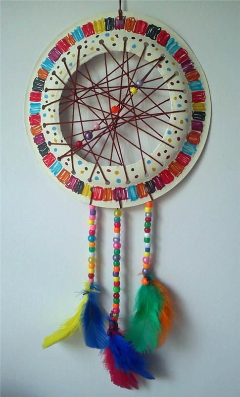 Dream catcher για παιδιά από χάρτινα πιάτα εύκολα έργα DIY