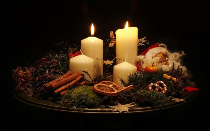 ιδέες advent στεφάνι deco ιδέες χριστουγεννιάτικα λευκά κεριά χριστουγεννιάτικα μπισκότα