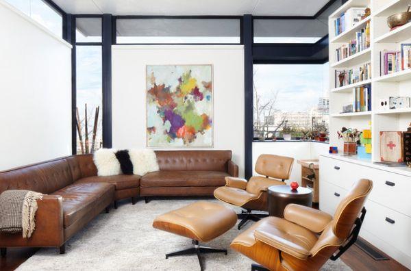 η διαχρονική Eames Lounge Chair άνετη δερμάτινη καφέ πολυθρόνα