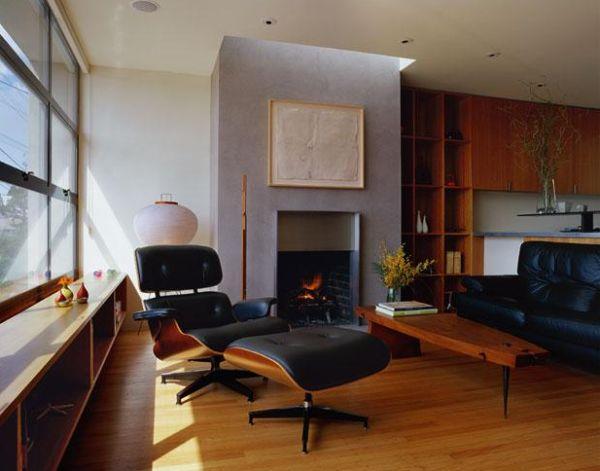 η διαχρονική πολυθρόνα Eames Lounge άνετα χαλαρώστε με μαύρο χρώμα