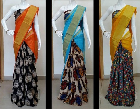 „Kalamkari“ pusiau sarees