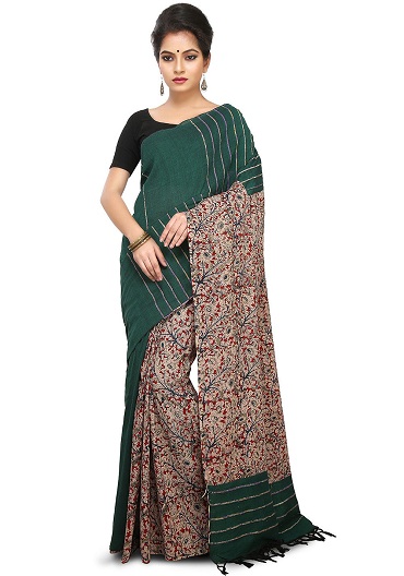 Kalamkari medvilnės sarees