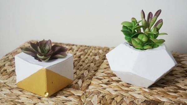 γεωμετρικά σχήματα diy planter