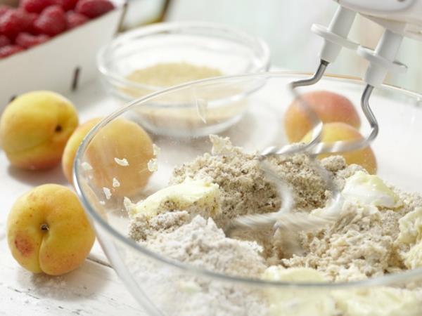 απλό κέικ crumble κέικ μίγμα βερίκοκα