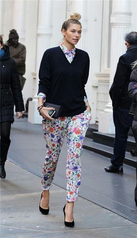 κομψά-look-for-office-floral-μοτίβα