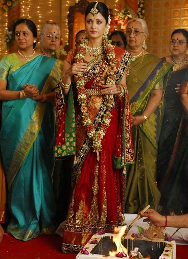 Aishwarya vestuvėse Saree