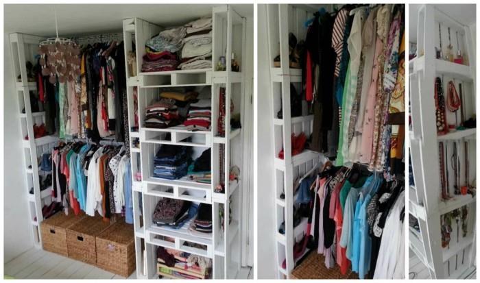 Gerderobe από παλέτες λευκό συνδυασμό για τα πάντα