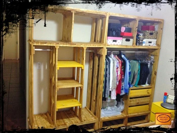 gerderobe από παλέτες λευκή ντουλάπα