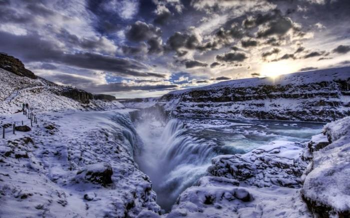 gulfoss τοπίο της Ισλανδίας