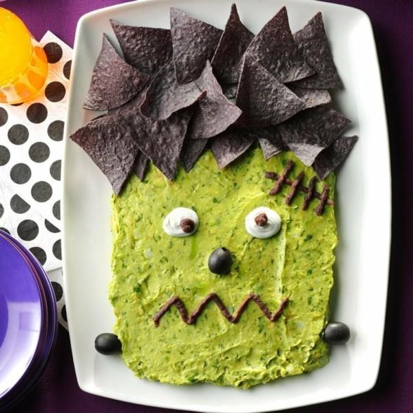 αποκριες μπουφε ιδεα frankenstein guacamole