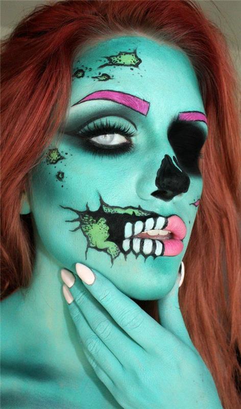 Απόκριες make up zombie face make up έγχρωμες ιδέες φακοί