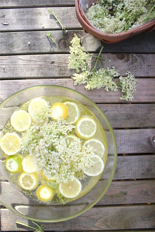 Το σιρόπι Elderflower προετοιμάζει υγιεινό ποτό