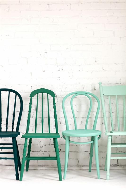 ιδέες εσωτερικού σχεδιασμού έπιπλα καρέκλες πράσινο μπλε
