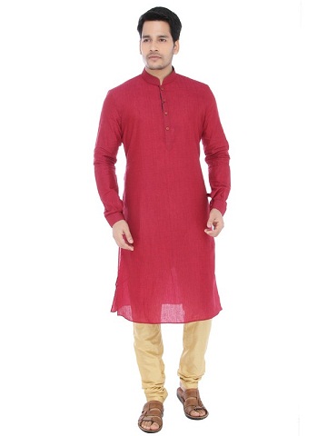 Kareli Bordo Kurta Pijama